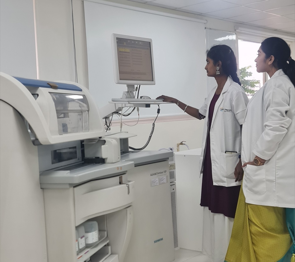 Lab Technician operating equipment